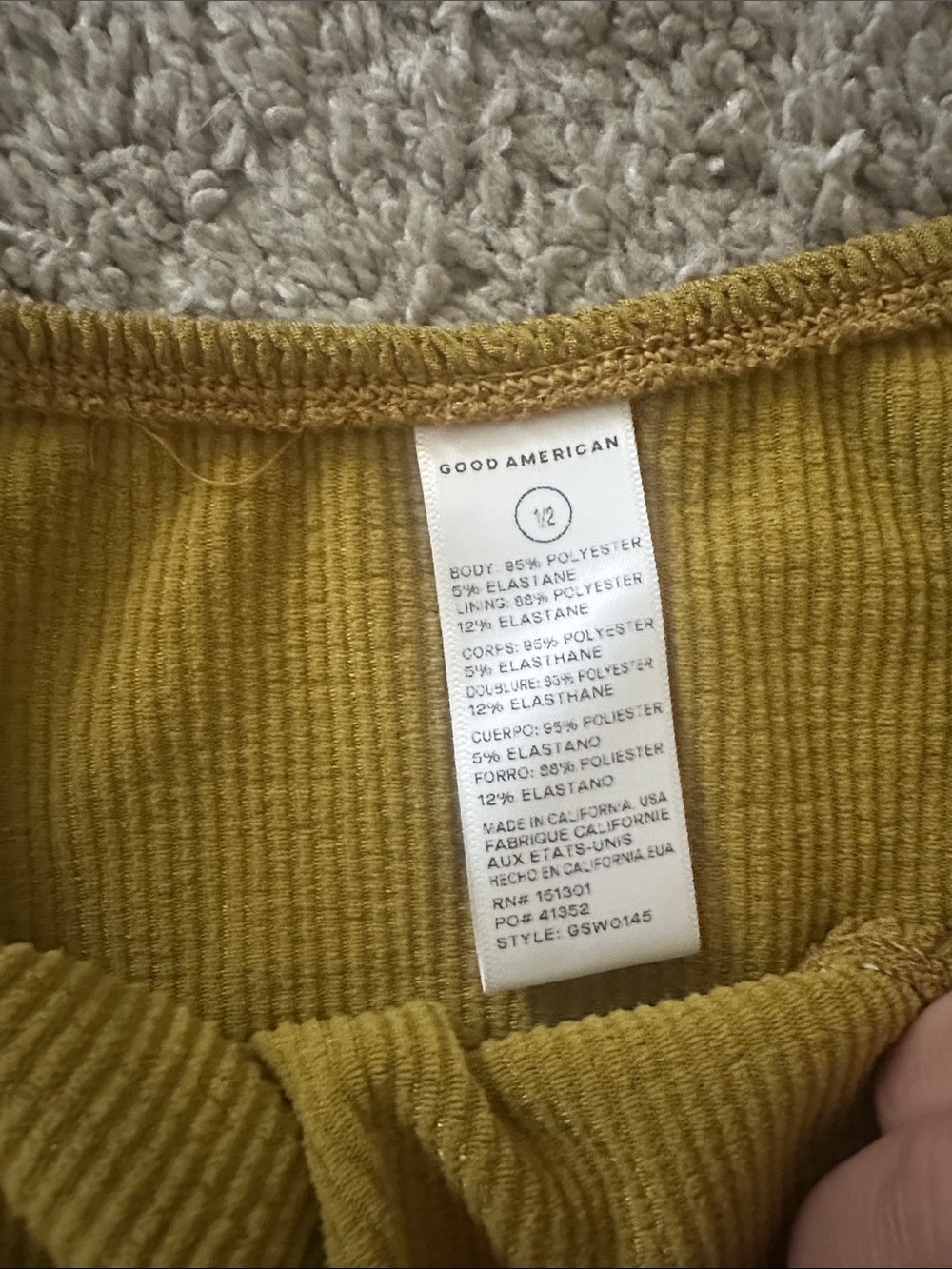 Good American Mustard Textured High-Waist Bikini Set - Picture 3 of 4